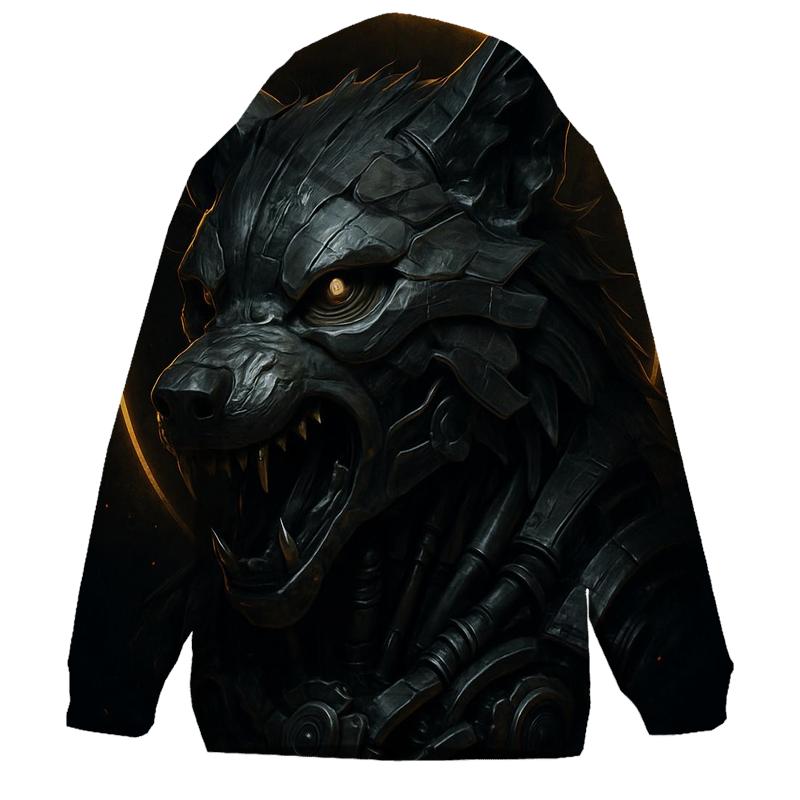 Mechanical Eclipse Wolf premium hoodies