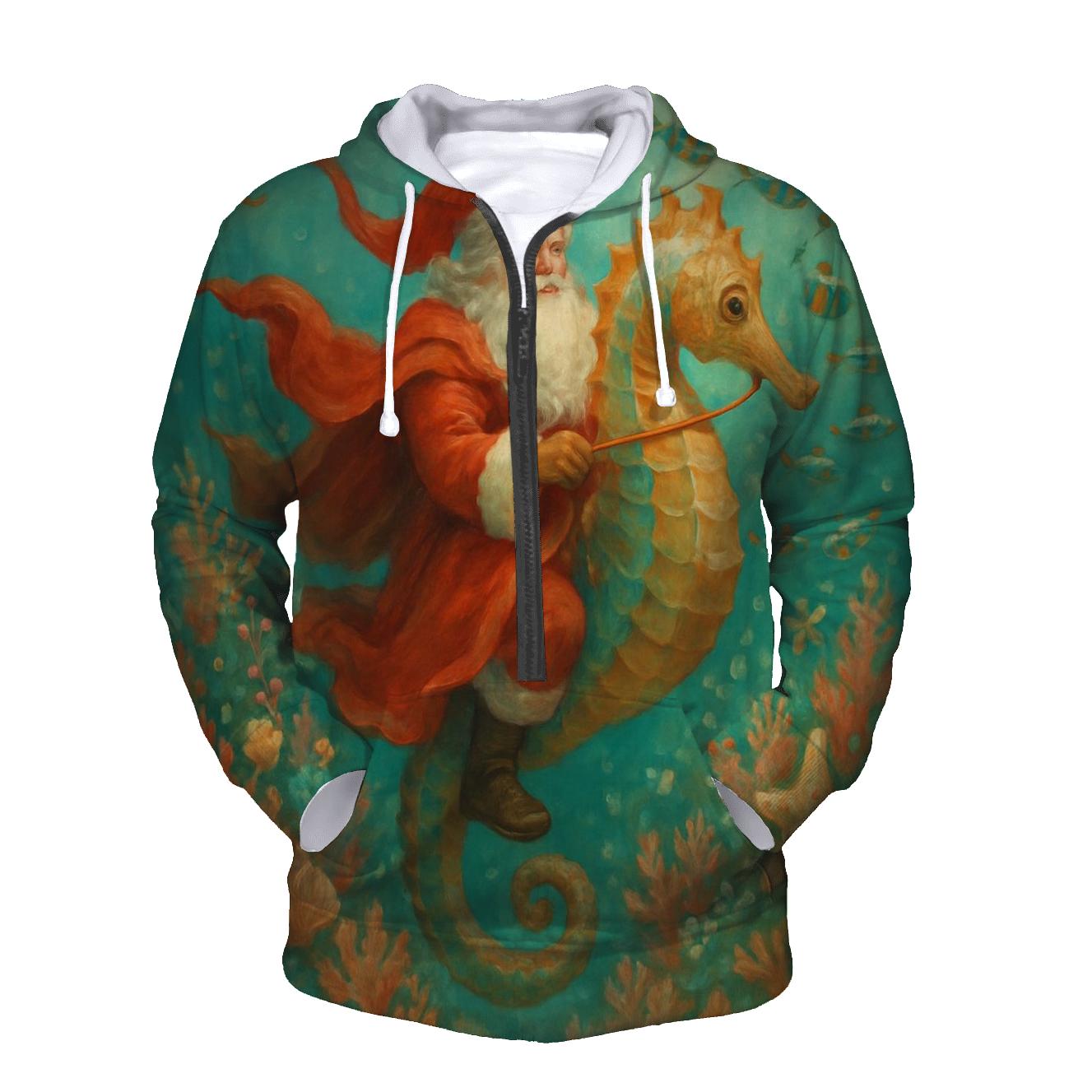 Undersea Coral Reef Santa pullover hoodies