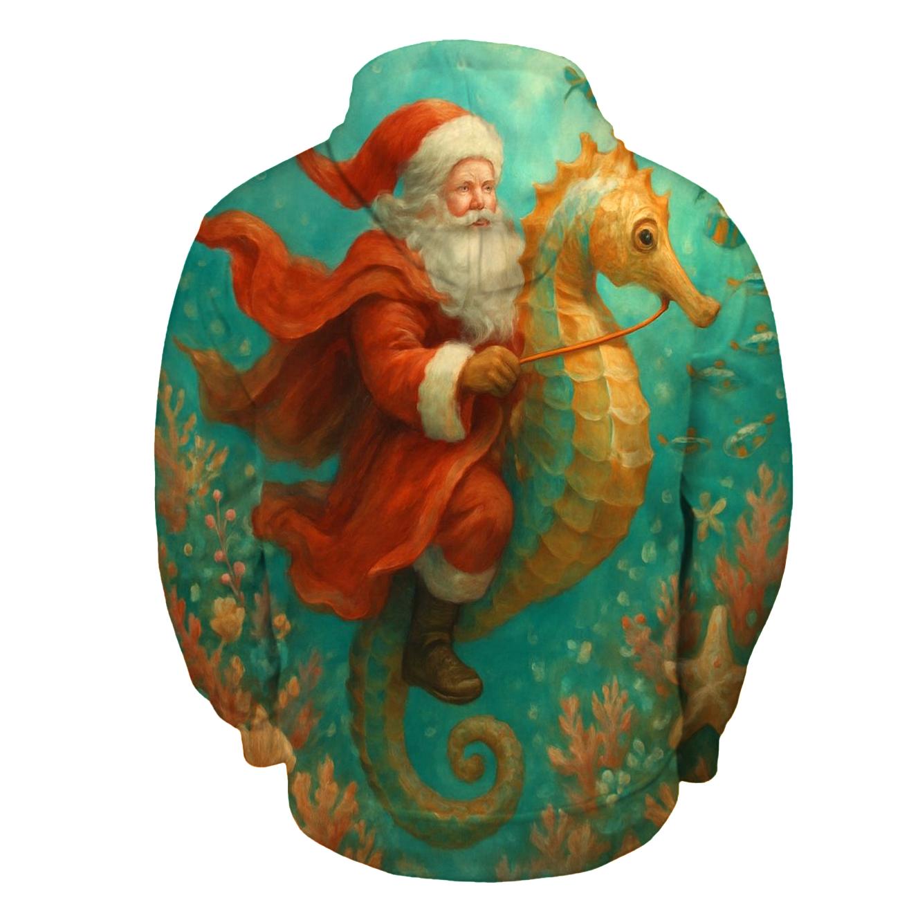 Undersea Coral Reef Santa pullover hoodies