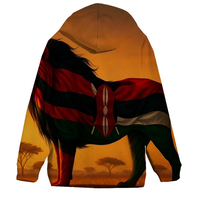 Kenyan Flag Savannah Lion Silhouette hoodies fashion