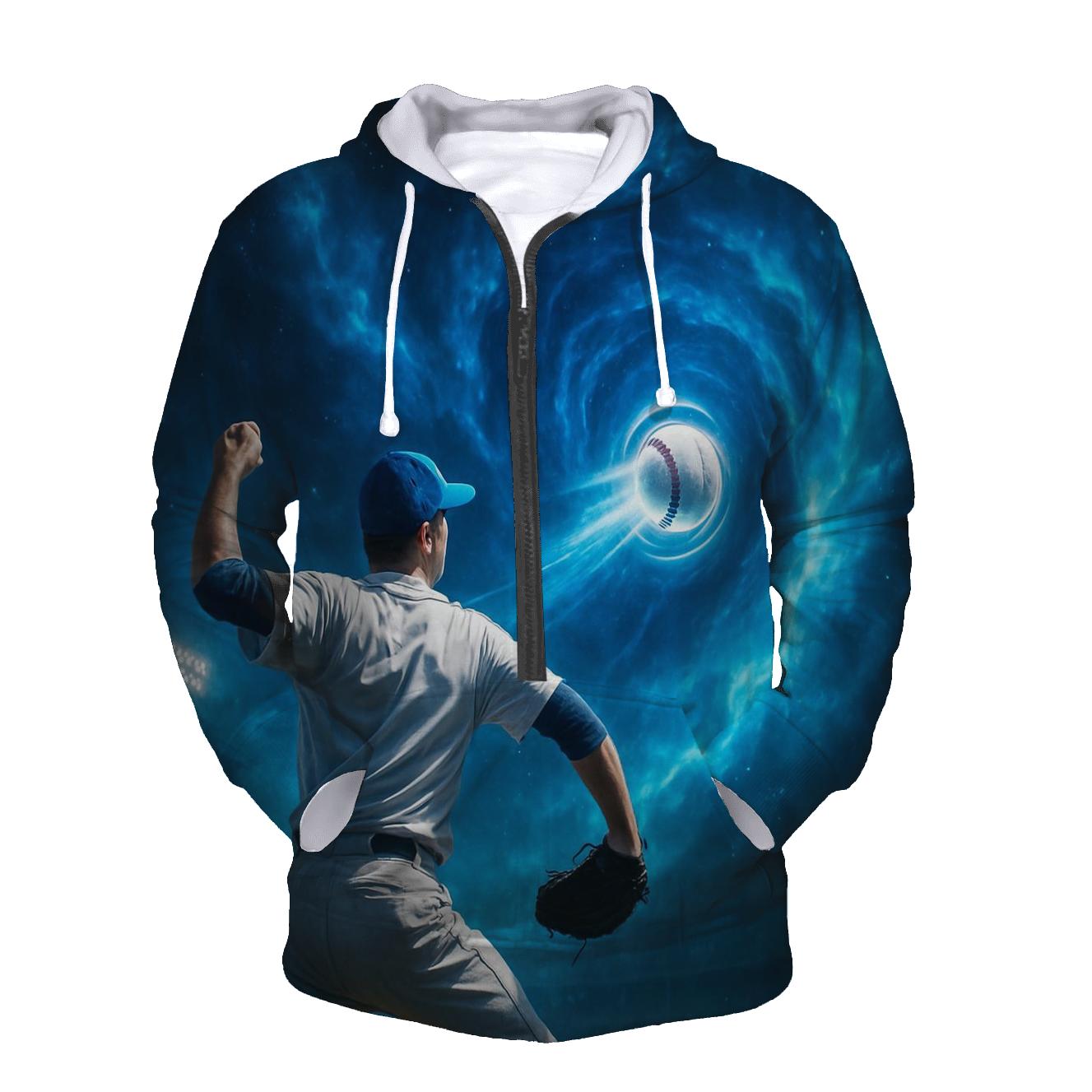 Blue Nebula Pitch Tunnel embroidered hoodies