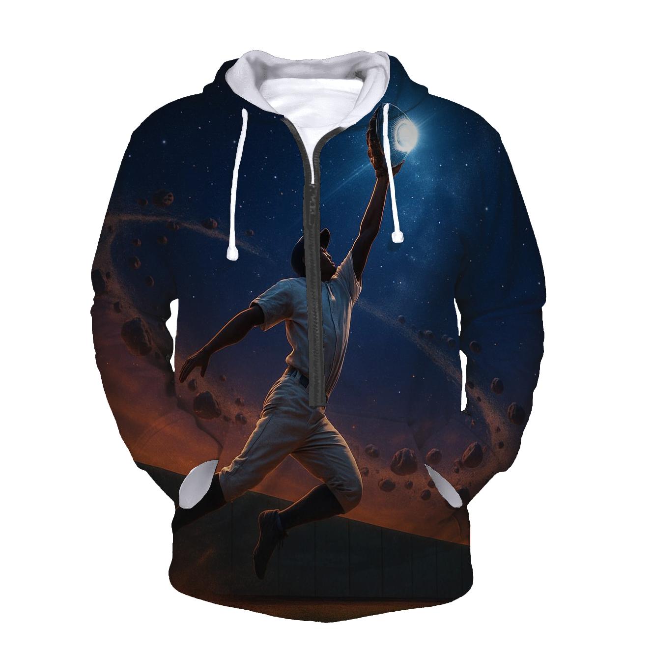 Celestial Catch At The Wall graphic hoodies