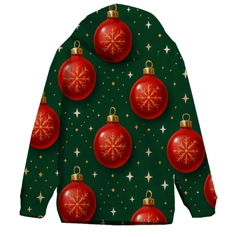 Crimson Christmas Ornament Lattice heavyweight hoodies