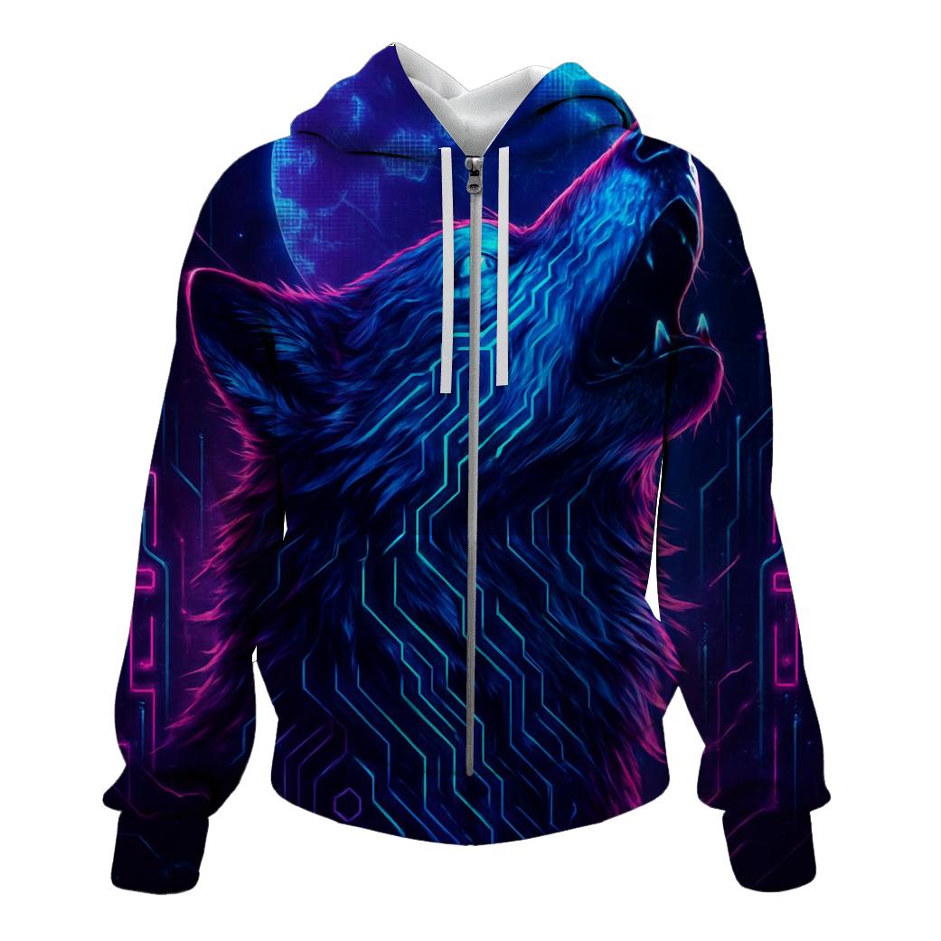 Lunar Circuit Wolf heavyweight hoodies