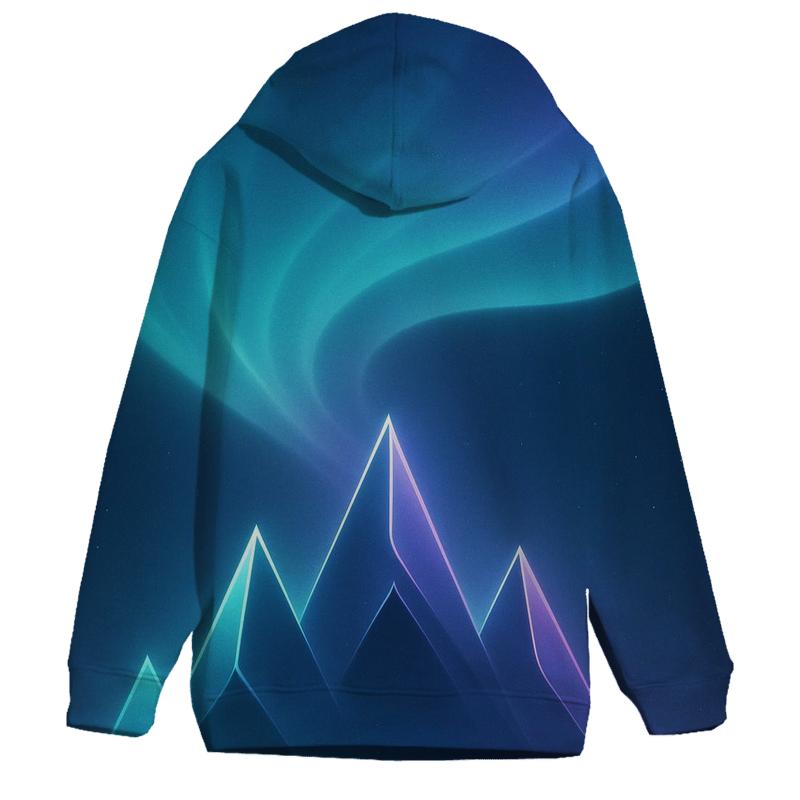 Aurora Veil Gradient Peaks embroidered hoodies