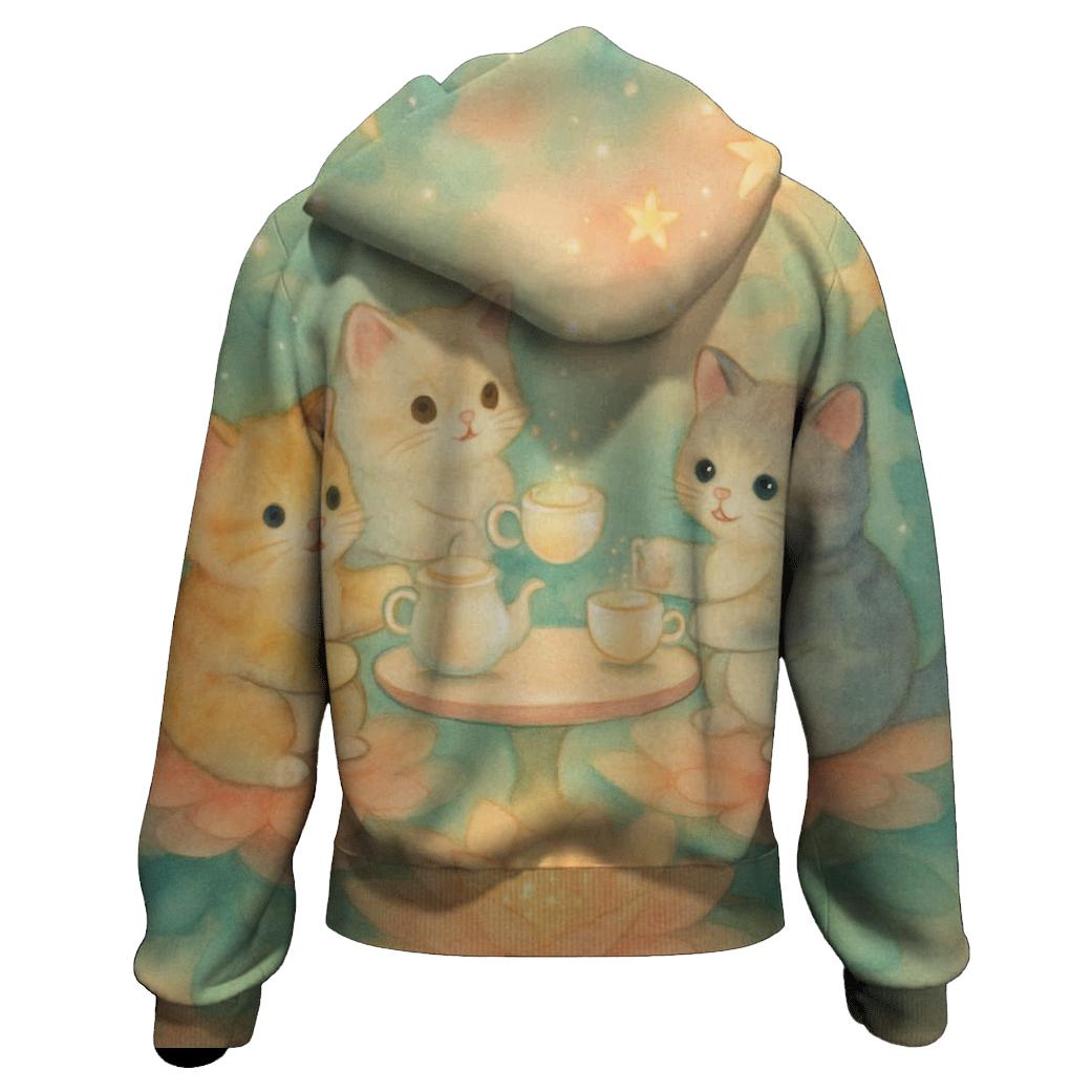 Stargarden Tea Party Kittens designer hoodies