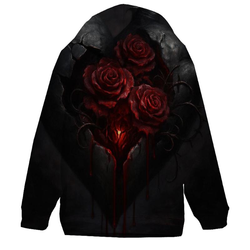 Blood Roses Of The Catacomb Heart embroidered hoodies