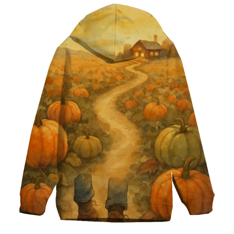 Pumpkin Patch Gratitude Path lightweight hoodies