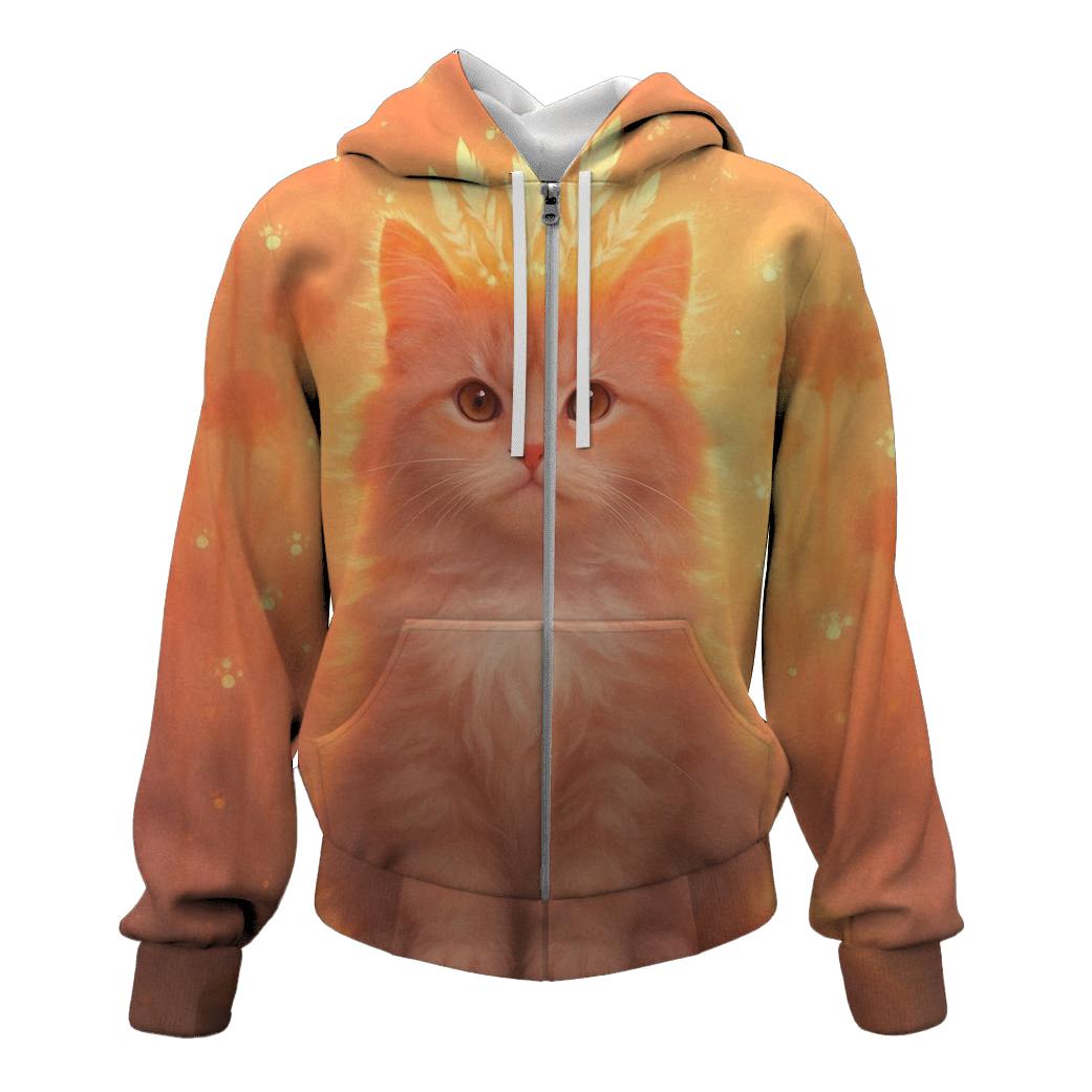 Sunrise Feather Crown Cat custom hoodies