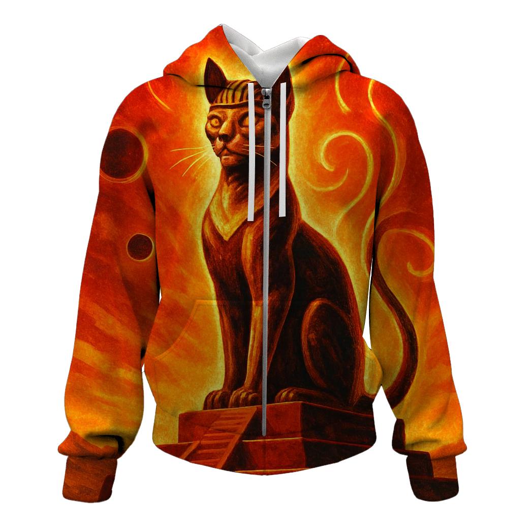 Solar Flare Pharaoh Cat designer hoodies
