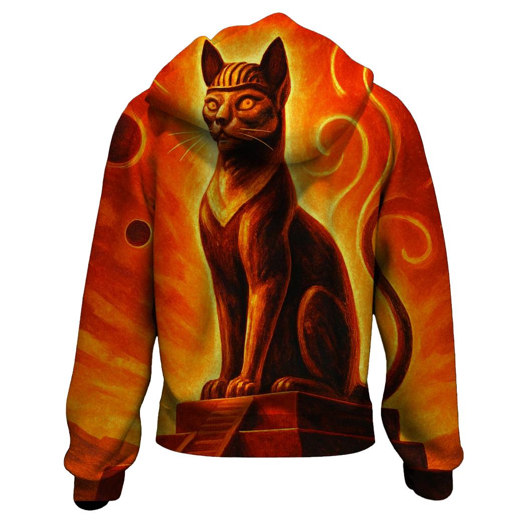 Solar Flare Pharaoh Cat designer hoodies