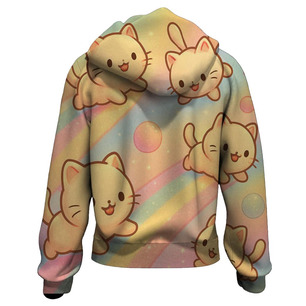 Candy Comet Playground Cats zip-up hoodies