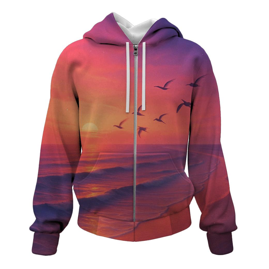 Twilight Flight Over Coral Shores custom hoodies