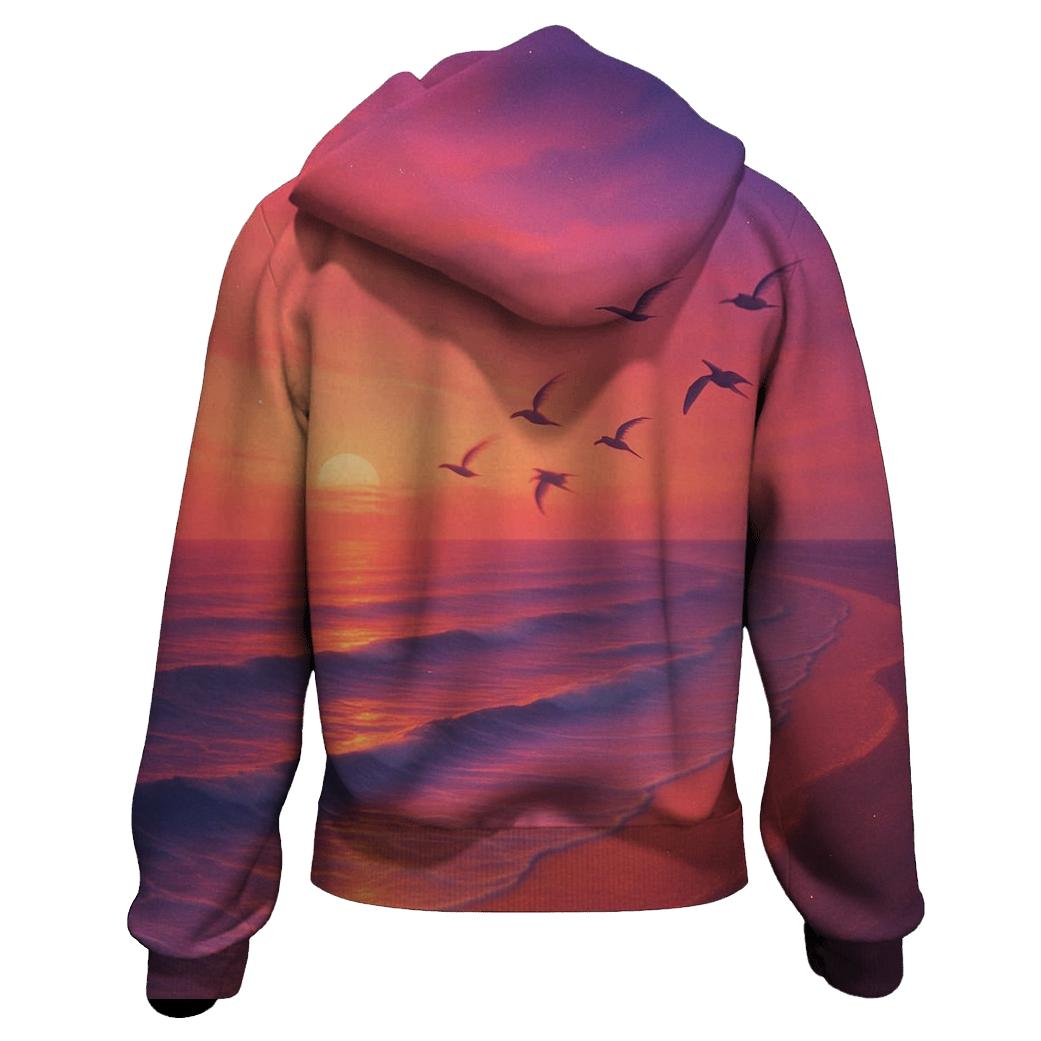 Twilight Flight Over Coral Shores custom hoodies