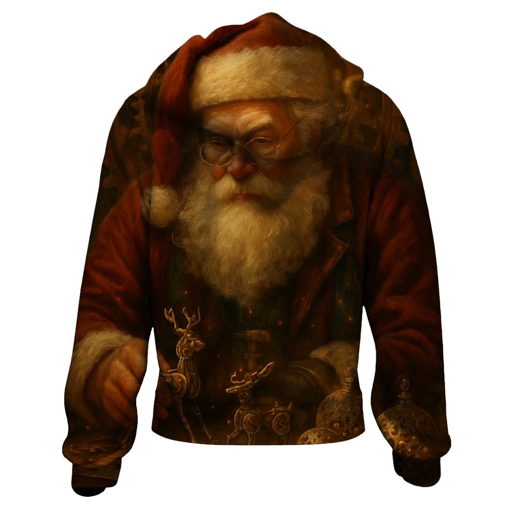 Clockwork Workshop Santa embroidered hoodies