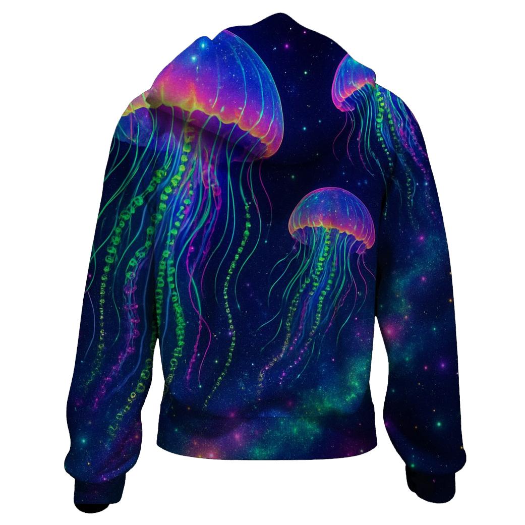 Quantum Jellyfish Nebula zip-up hoodies