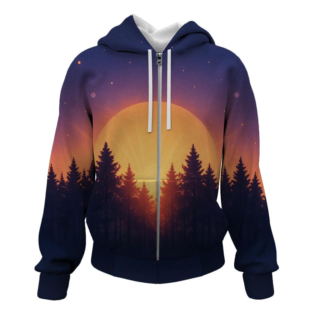 Forest Halo At Sundown printed hoodies