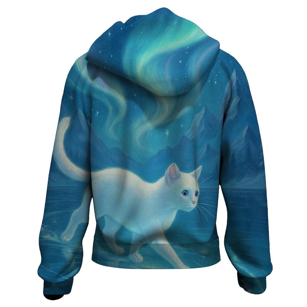 Aurora Ice Skater Snow Cat hoodie trends