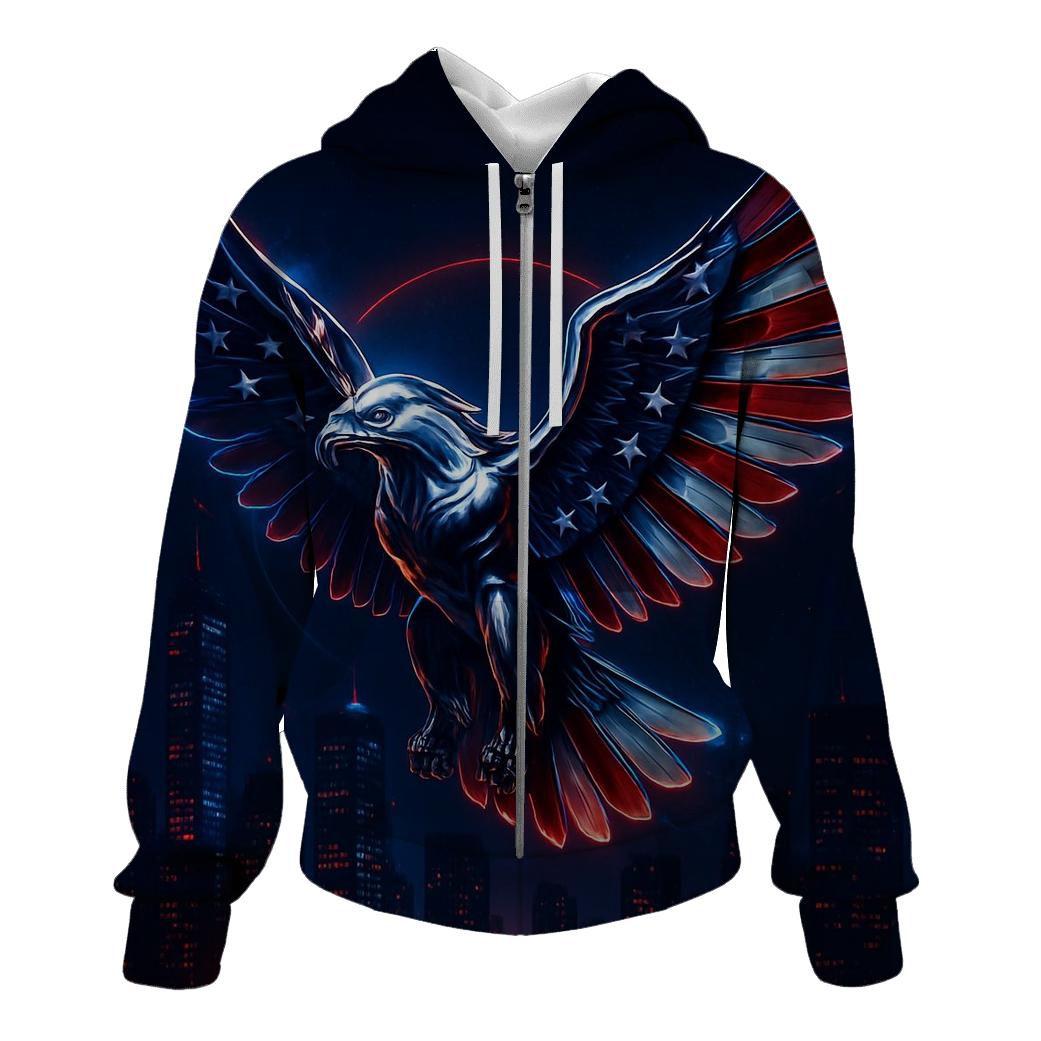 Chrome Eagle Of The Night Skyline heavyweight hoodies