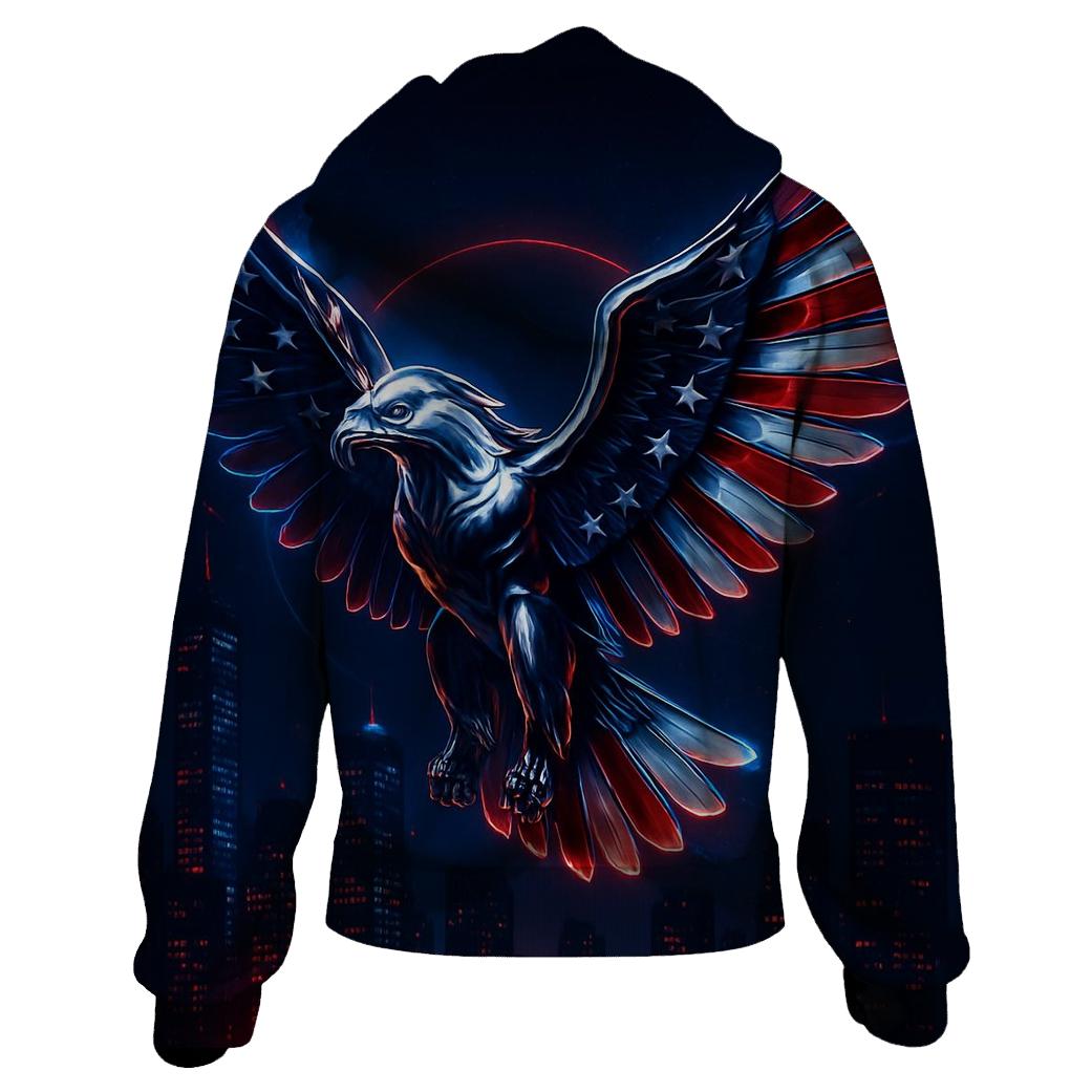 Chrome Eagle Of The Night Skyline heavyweight hoodies