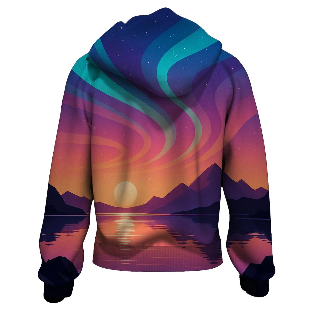 Aurora Sunset Over Crystal Lake hoodie trends