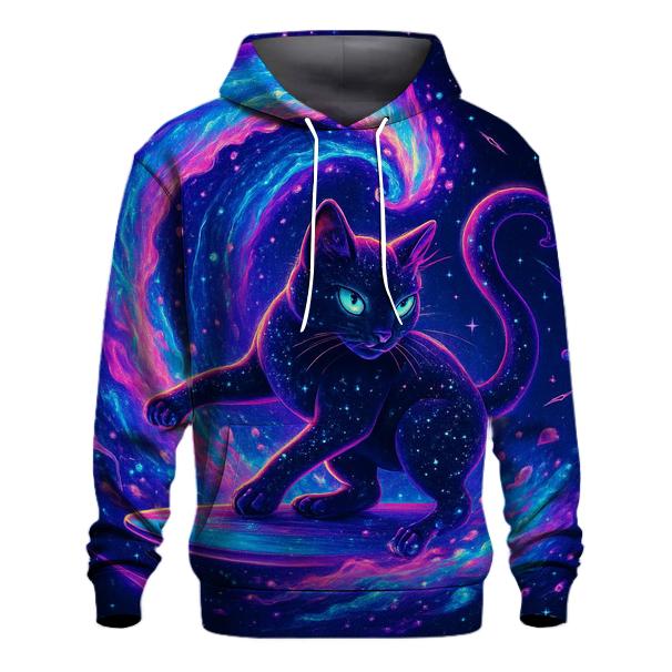 Nebula Tide Surfing Cat embroidered hoodies