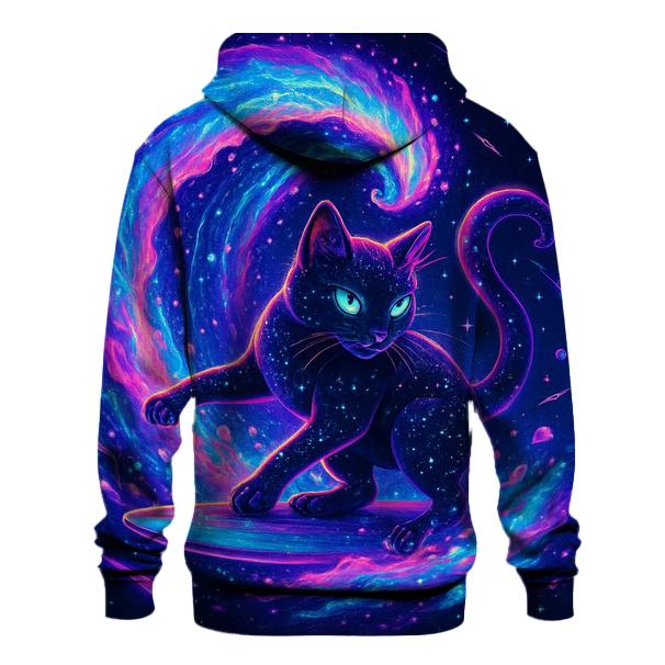 Nebula Tide Surfing Cat embroidered hoodies