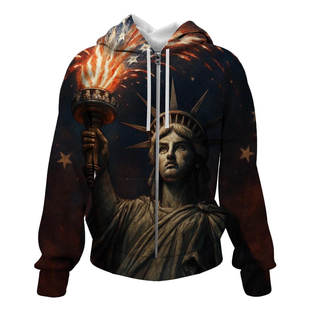 Liberty Torch Fireworks Horizon pullover hoodies