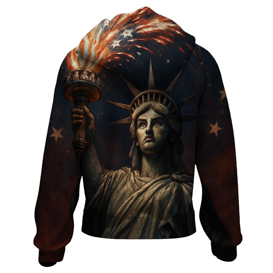 Liberty Torch Fireworks Horizon pullover hoodies