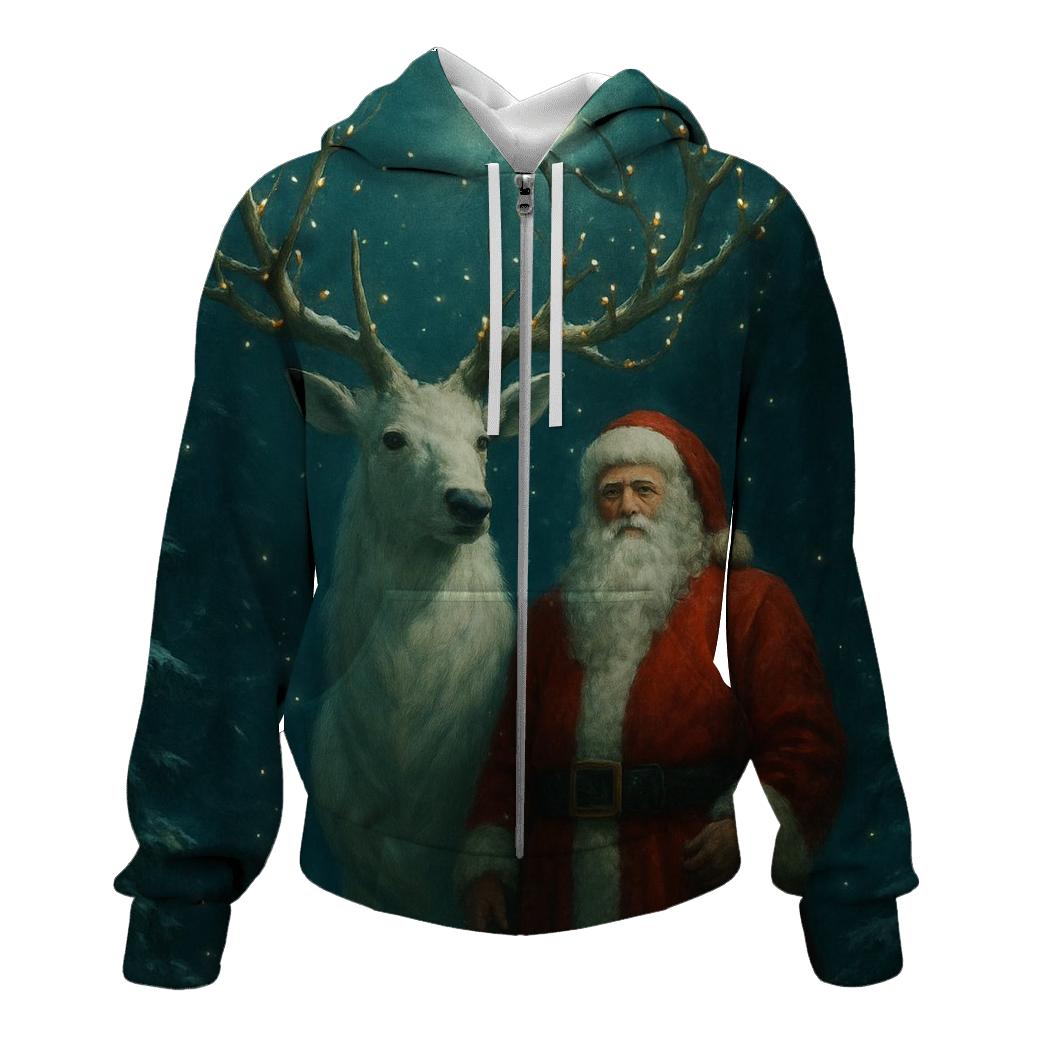 Forest Guardian Santa Stag hoodie designs