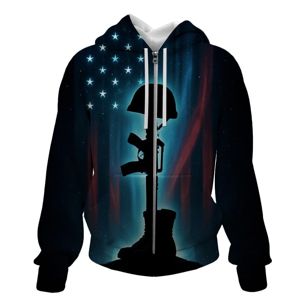 Stars Over The Battlefield Cross graphic hoodies