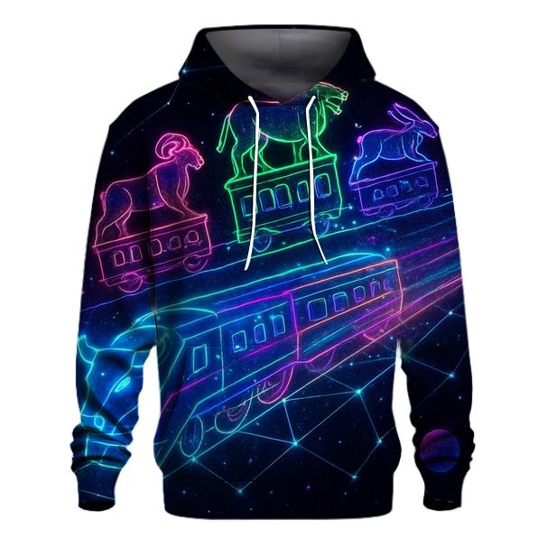 Neon Zodiac Constellation Train zip-up hoodies