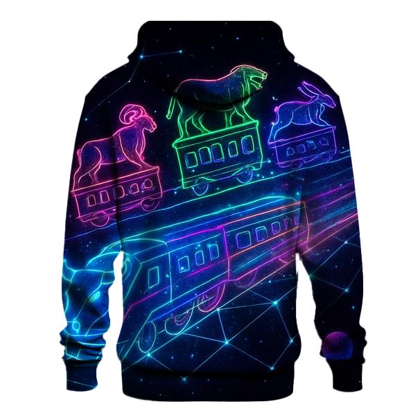 Neon Zodiac Constellation Train zip-up hoodies