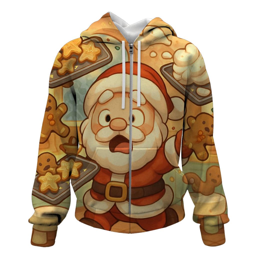 Chibi Kitchen Chaos Santa lightweight hoodies