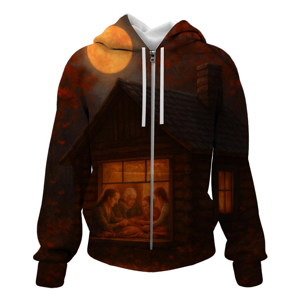 Harvest Moon Cabin Gathering printed hoodies