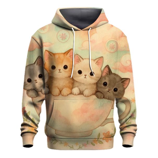 Pastel Dream Tea Party Kittens heavyweight hoodies