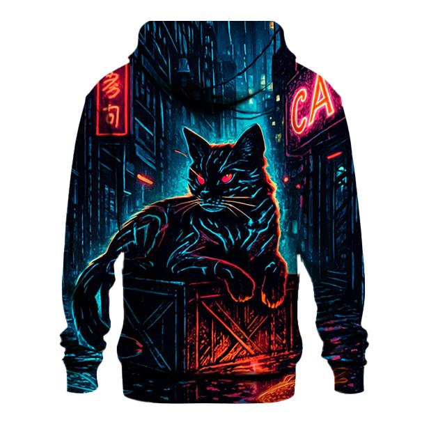 Cyber Alley Hacker Cat pullover hoodies
