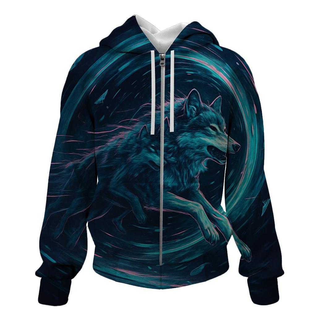 Temporal Rift Runner Wolf hoodie designs