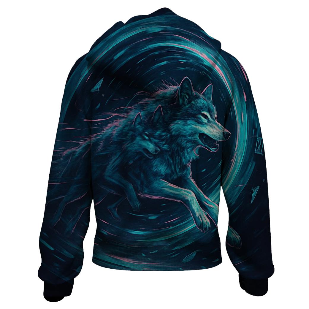 Temporal Rift Runner Wolf hoodie designs