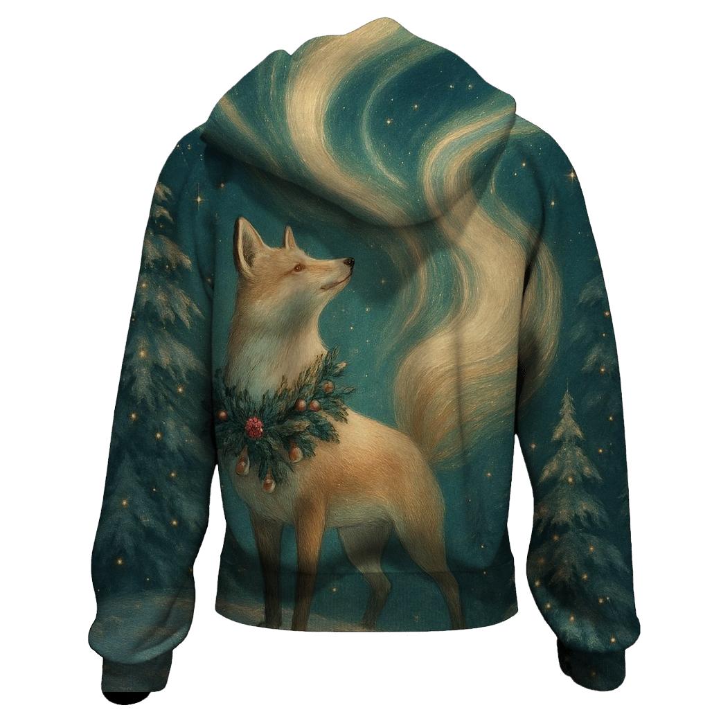 Aurora Fox In Christmas Forest hoodies fashion