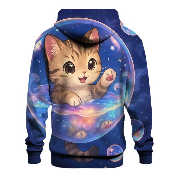 Bubble Bath Nebula Kitten zip-up hoodies
