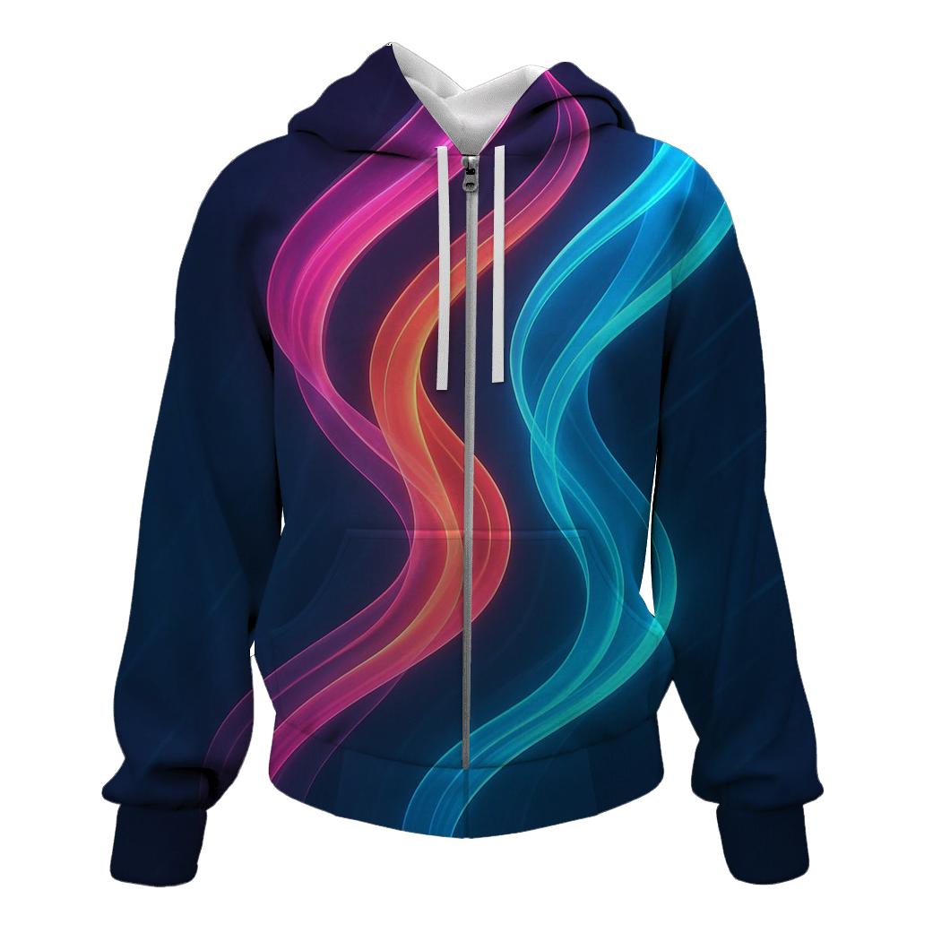 Prismatic Drift Gradient Ribbons hoodie styles