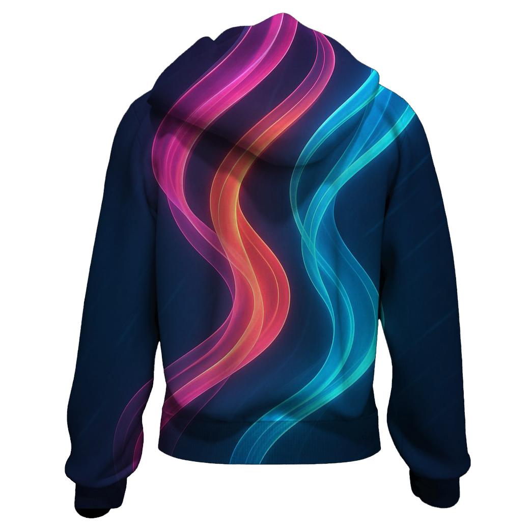 Prismatic Drift Gradient Ribbons hoodie styles