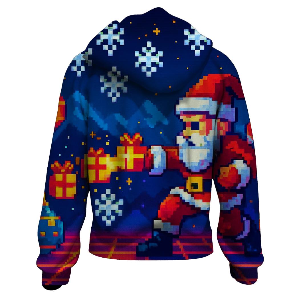 Retro Arcade Santa Battle hoodies fashion