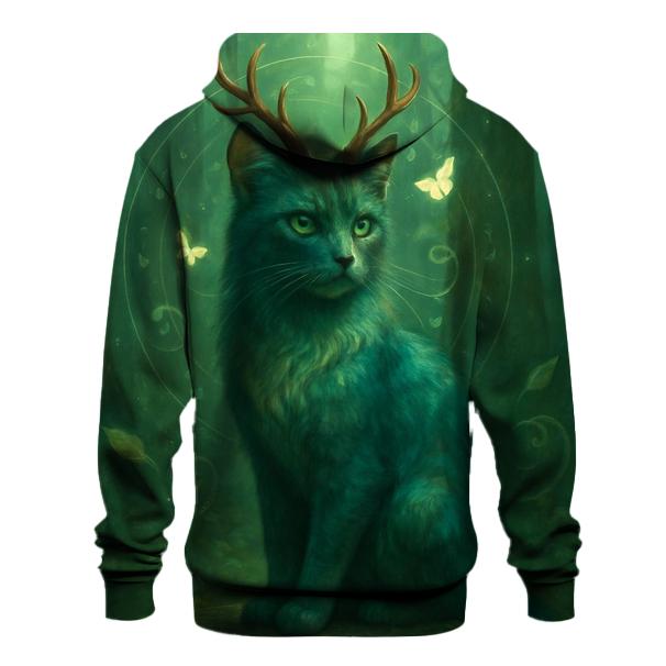 Forest Spirit Antlered Cat custom hoodies