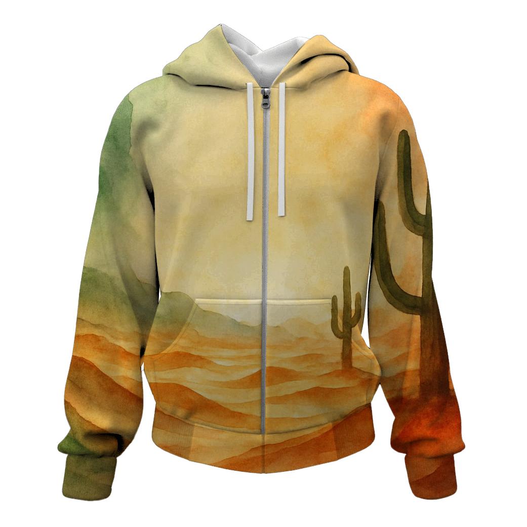 Mexican Flag Desert Cactus Mirage printed hoodies