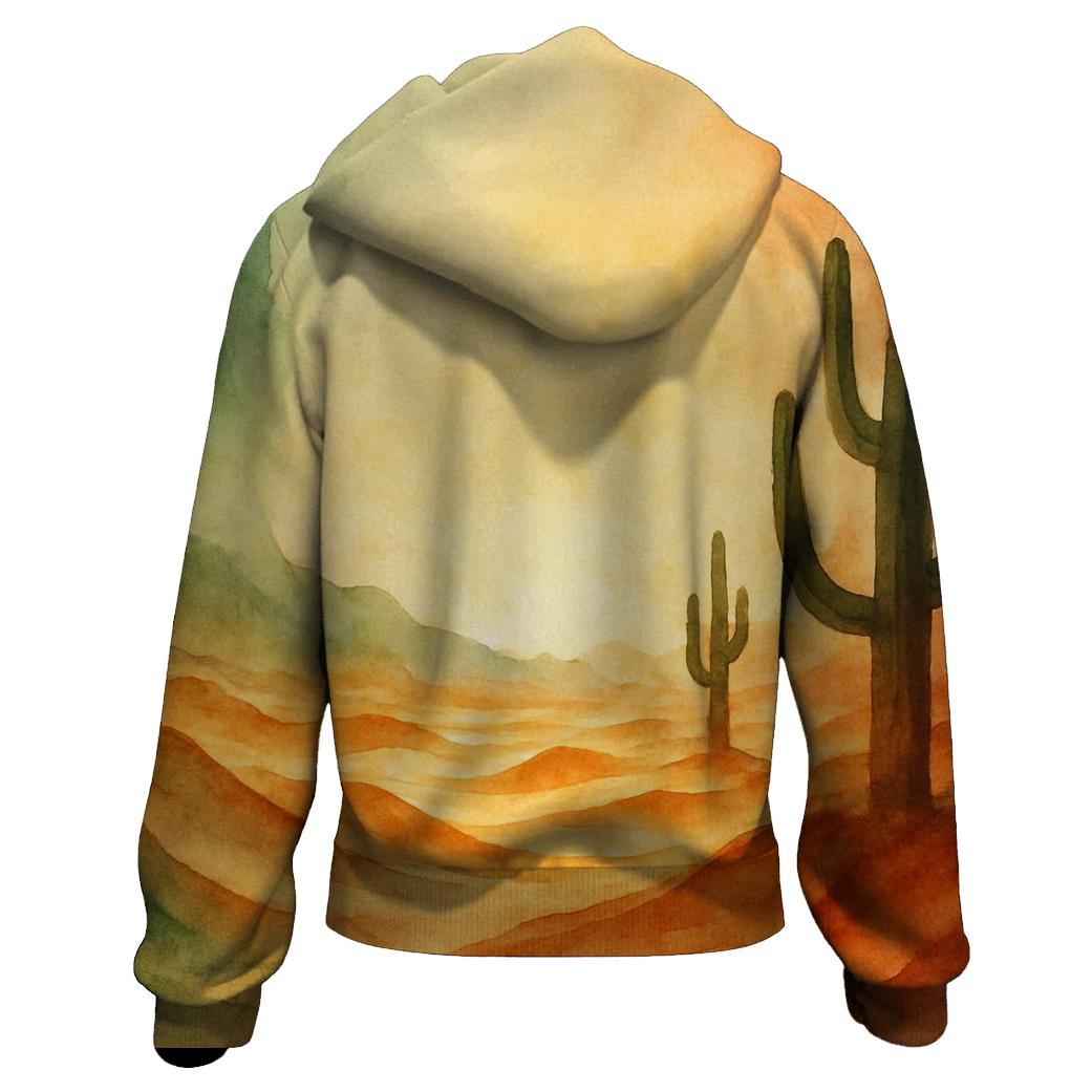 Mexican Flag Desert Cactus Mirage printed hoodies