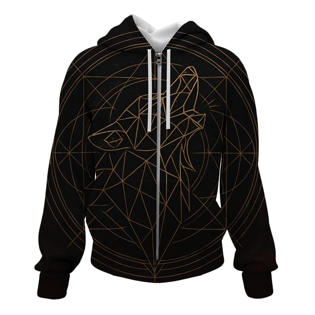 Sacred Geometric Howl Wolf hoodies fashion