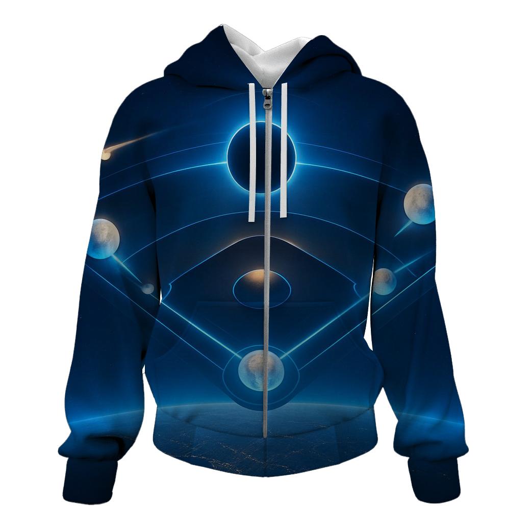 Orbiting Bases Under Blue Eclipse hoodie designs