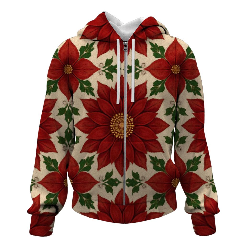 Poinsettia Mandala Tessellation hoodies fashion